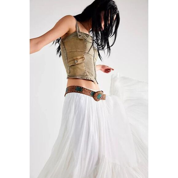 Free People White Midi Skirt - Picture 6 of 9